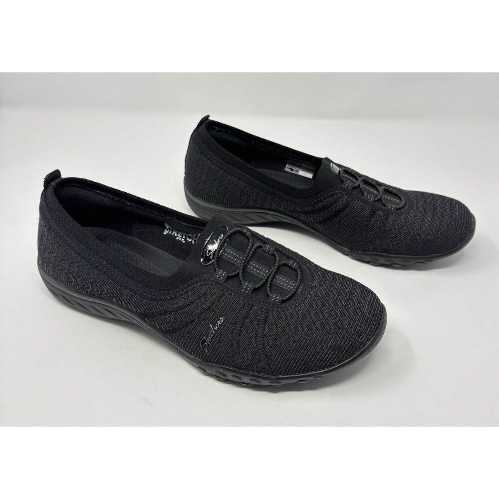 NEW Skechers Breathe Easy Simple Pleasure Women Size 8.5 M Black Casual Sneaker